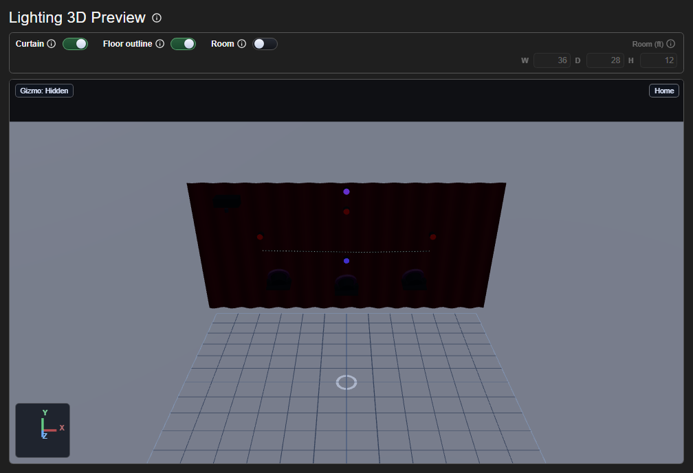 3D lighting preview